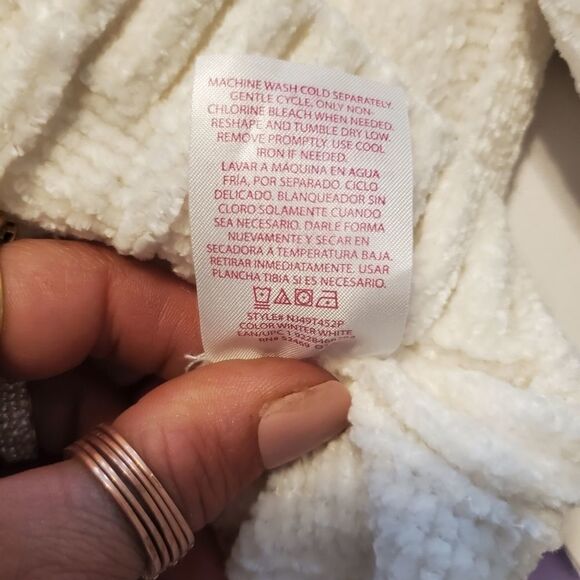 No Boundaries cream ribbed crew neck varsity sweater sz xl - Picture 4 of 6